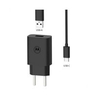 Carregador USB Motorola Preto Turbo 5V 3A 20w c/ Cabo USB-C