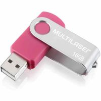 Pen Drive 16Gb Multilaser Twist USB 2.0 Rosa