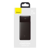 Bateria Portátil USB Power Bank 20000MAH 15W Bipow Digital Preta Baseus