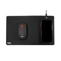 Mouse Pad Oex 330mmX200mm Preto c/ Carregador Sem Fio