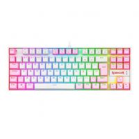 Teclado USB Redragon Gamer Mecnico Kumura Branco/Rosa (Switch Azul) c/ Led RGB