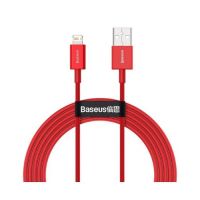 Cabo USB para Iphone Lightning Baseus 2.0m 2.4A Vermelho