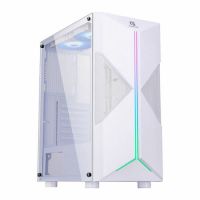 Gabinete ATX Fortrek Holt Branco c/ Lateral em Acrilico c/ Led RGB
