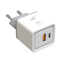 Carregador USB ELG Branco c/ 2 USB (USB+USB-C) s/ Cabo