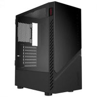 Gabinete ATX Pcyes Set Black Vulcan c/ Lateral em Vidro Temperado Preto