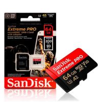 Carto de Memria Micro-SDXC 64Gb c/ Adapt. P/ SD Card Sandisk Extreme PRO