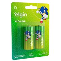 Pilha Alcalina Elgin D c/ 2 Unidades