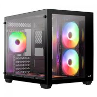 Gabinete M-ATX Gamer Dryft Mini Mid-Tower Aerocool Preto c/ Lateral em Vidro e 6 Cooler ARGB