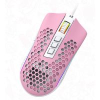 Mouse USB Redragon Gamer Storm Rosa c/ Branco c/ Led RGB