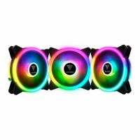 Cooler Fan 120x120x25 12v Preto c/ Led RGB (Kit c/ 3 Coolers) Gamdias