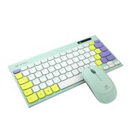Kit Teclado e Mouse Sem Fio K-W71GN C3 Tech Verde/Branco/Roxo