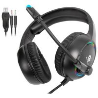Headset Fortrek Gamer Holt RGB c/ Microfone Preto (2X P2 + USB)