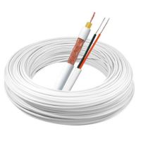 Cabo Coaxial CFTV RF4MM +Bipplar 2x26 AWG, 85% Malha Branco Megatron