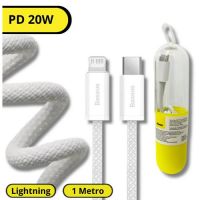 Cabo USB-C Macho para Iphone Lightning Baseus Horizontal 1.0m 2.4A Branco