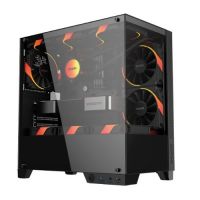 Gabinete Micro ATX Pcyes Forcefield TWR Preto c/ Lateral em Vidro Temperado