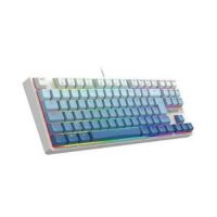 Teclado USB Redragon Gamer Mecnico Daksa Branco/Azul (Switch Marrom) c/ Led
