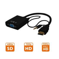 Cabo Conversor HDMI M x VGA F + Audio Pluscable
