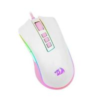 Mouse USB Redragon Gamer Cobra Branco/Rosa c/ Led