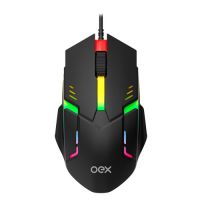 Mouse USB Gamer Oex Preto c/ Led Rainbow