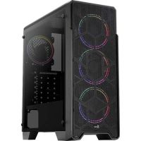 Gabinete Atx Aerocool Ore Saturn Preto c/ Laterla em Acrílico c/ 3 Coolers Rgb