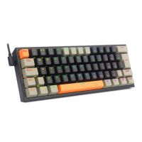 Teclado USB Redragon Gamer Mecnico Fizz RGB Preto/Laranja/Bege (Switch Marrom) c/ Led RGB