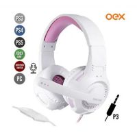 Headset Oex Gamer Gorky Branco/Rosa c/ Microfone (P3)