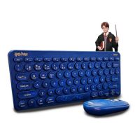 Kit Teclado e Mouse Sem Fio/Bluetooth Letron Harry Potter Azul