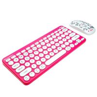 Kit Teclado e Mouse Sem Fio/Bluetooth Letron Hello Kitty Rosa/Branco