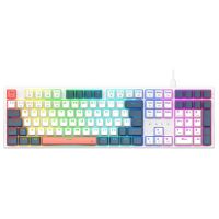 Teclado USB Redragon Gamer Mecnico Trundle Branco/Azul/Salmo (Switch Marrom) c/ Teclado Numrico Led RGB