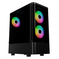 Gabinete Micro Atx Gamdias Gamer Talos E3 CG Preto c/3 Cooler e Lateral em Vidro Temperado