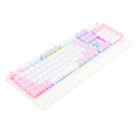 Teclado USB Redragon Gamer Mecnico Kala Branco c/ Rosa (Switch Marrom) c/ Led RGB