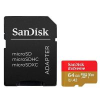 Carto de Memria Micro-SDXC 64Gb c/ Adapt. SD Card Sandisk Extreme Pro