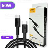 Cabo USB-C Macho X USB-C Macho 1,2m 60w Preto Qcy