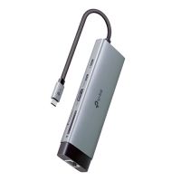 Hub USB-C + 3X USB 3.0 + Leitor Carto (SD, TF) + 1x HDMI + 1x RJ45 Preto Tp-Link