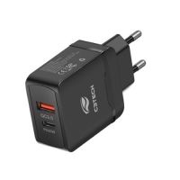 Carregador USB C3 Tech UC-P200BK Preto c/ 2 USB ( USB + USB-C) s/ Cabo