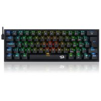 Teclado USB Sem Fio Gamer Mecnico Redragon Deimos Preto (Switch Marrom) c/ Led RGB
