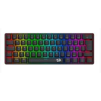 Teclado USB Gamer Mecnico Redragon Jax Rainbow Preto (Switch Marrom) c/ Led RGB
